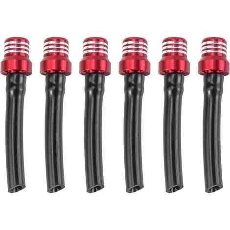 Bouchon de réservoir de carburant universel avec tuyau de reniflard d'évent, pour moto et VTT, couleur rouge, lot de 6 pièces (1/5)