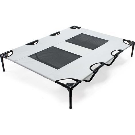 Elevated Dog Bed, Oxford Fabric, Folding Frame, Grey, Indoor and Outdoor (1/5)