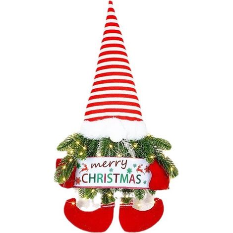 Guirlande De Noël - Décor Murale Porte - Motif Personnage Âgé Sans Visage - Pour Intérieur - 1 Pièce (1/5)