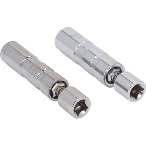Jeu 2 douilles bougies 14 mm 16 mm, 3/8", 12 pans, magnétiques pivotantes