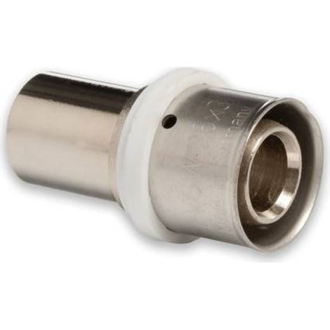 Selfio-Press Aluverbund Pressfitting Übergang Kupferrohr 26 x 3 mm - 22 mm (Pressanschluss) vernickelt TH + U Kontur