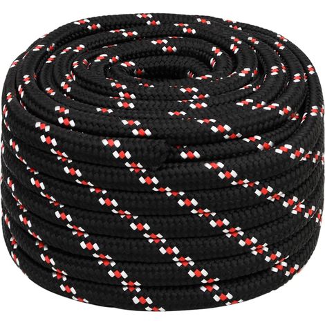Corde de bateau, Corde de Chanvre, pour la Décoration, le Bricolage, le Jardinage Noir 20 mm 100 m Polypropylène OIB4638E (1/5)