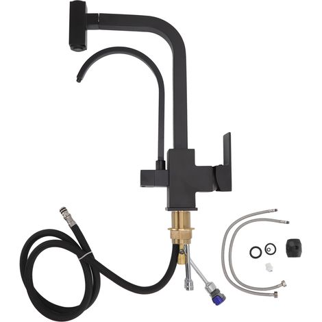 Robinet extractible à double usage, robinet universel de cuisine pour eau chaude et froide, filtre à eau, purificateur d'eau, robinet d'évier trois-en-un (1/5)