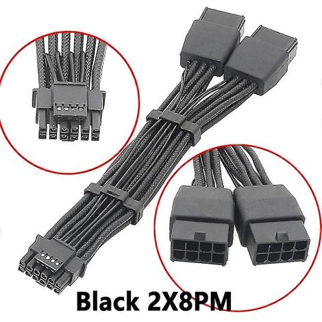Adaptador de fuente de alimentación de 8 pines, de 3x8 pines y 4x8 pines a 16 pines (12+4) para RTX4090 y RTX4080 Edition 0621