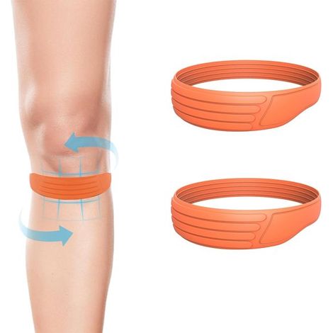 Ginocchiera in silicone con supporto per la rotula - stabile, antiscivolo, extra larga - silicone di alta qualità, facile da pulire - arancione - 2 pezzi (1/5)