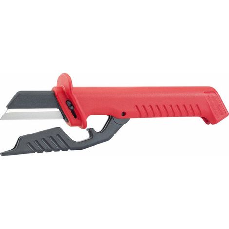 Knipex 185mm Fully Insulated Cable Knife for Safe and Precise Electrical Cable Cutting (Model 31885)