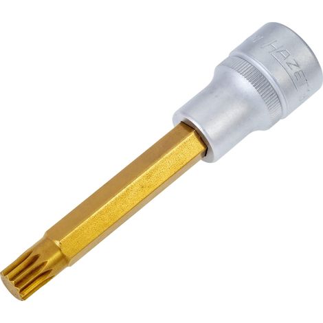 Douille mâle 990LG-10 ∙ Carré creux 1/2 pouce (12,5 mm) ∙ Profil denture multiple intérieur XZN ∙ Taille M10 (1/2)