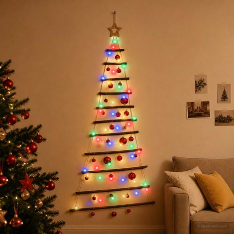 vidaXL Árbol de Navidad colgante con bolas 150 cm 80 LED Multicolor (1/5)