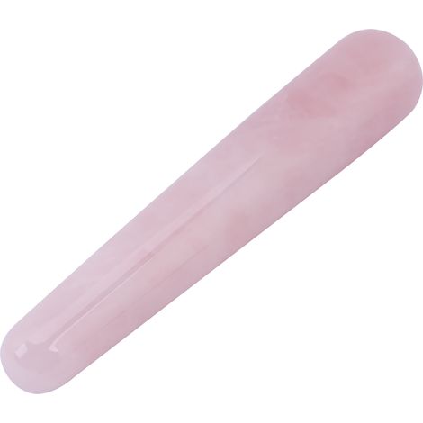 Bâton de Massage Visage en Quartz Rose Naturel, 100mm - Outil de Soin Visage en Pierre Lisse (1/5)
