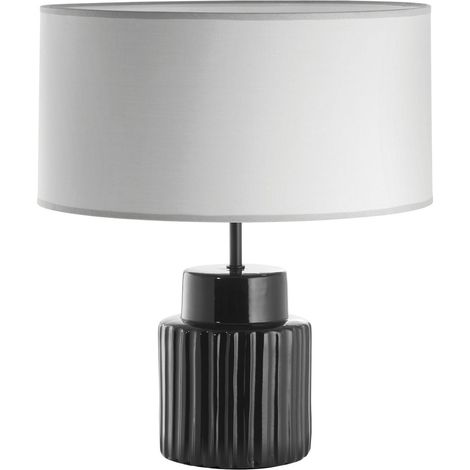 Sobremesa CERAMIC E27 15W Negro Algodón gris (1/2)
