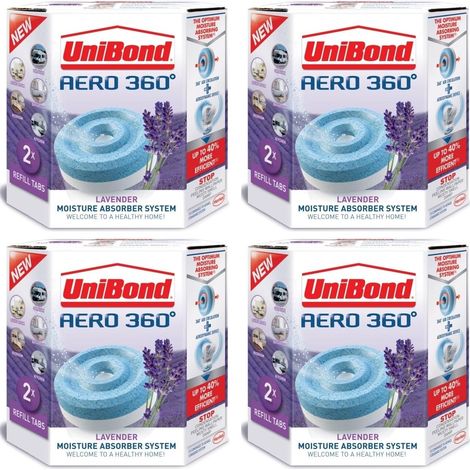 Aero 360 Moisture Absorber Aromatherapy Lavender Refills (Pack Of 8 Tabs)