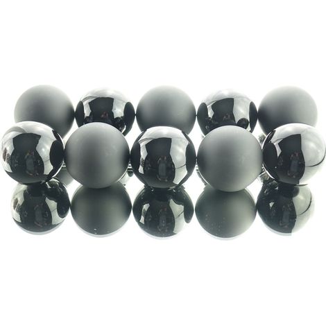 Christbaumkugeln Black schwarz 5 x glänzend & 5 x matt Ø 6 cm aus Glas - 10er Set