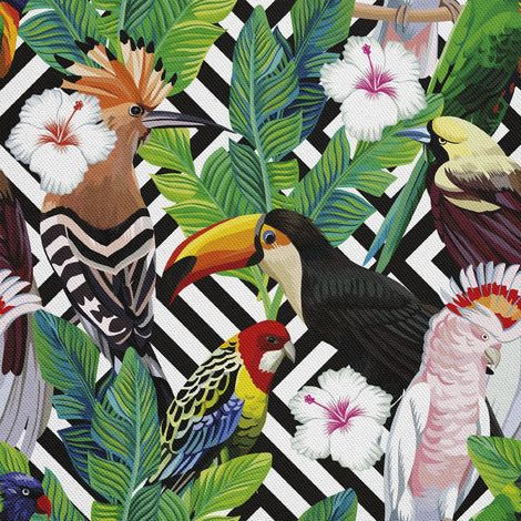 Tela decorativa para exteriores Oxford - Motivo de aves: tucanes y loros I DX169 (1/5)