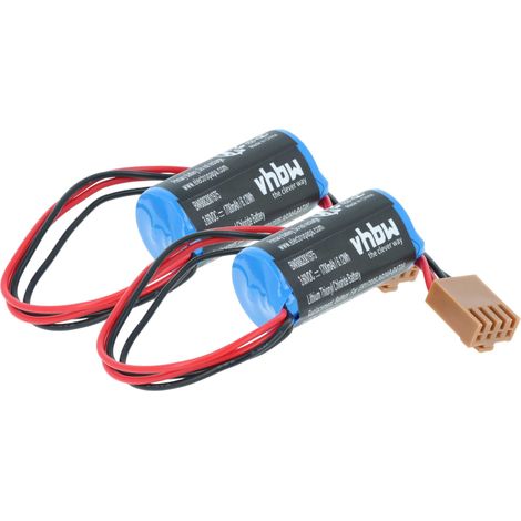 vhbw 2x Batterie kompatibel mit Omron C60P, C60K, CQM1, C60PF, CV1M, CV1000, CV500 PLC Programmable Logic Controller (1700 mAh, 3,6 V, Li-SOCl2)