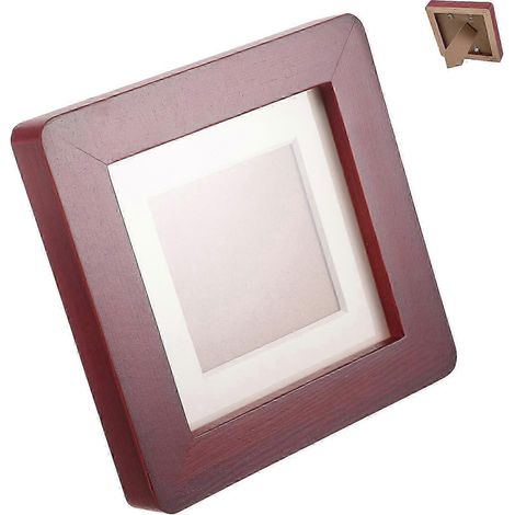 Cadre photo carré en bois pour bureau ou table basse (1/5)