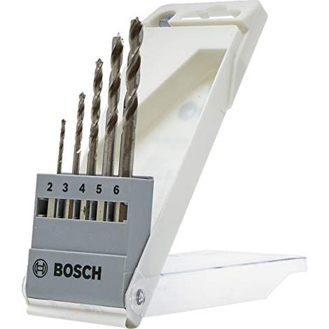 Bosch Accessories 2608595525 Kit punte a spirale da legno 5 parti 2 mm, 3 mm, 4 mm, 5 mm, 6 mm 1/4 (6.3 mm) 1 KIT