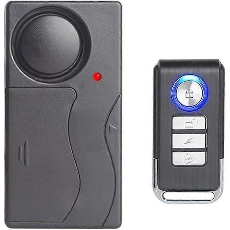 Alarme antivol à vibration sans fil pour vélo/moto/voiture/véhicule/porte/fenêtre, son de 110 dB (télécommande incluse) (1/5)