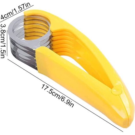 Taglia banane in acciaio inossidabile, Forreen Set di 3 affettatrici portatili multifunzionali con 6 lame per salsicce, kiwi, cetrioli e banane (1/4)