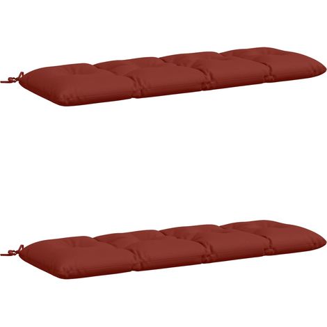 Coussins de banc 2 pièces VIANEN 100 % polyester Rouge - déhoussable - vidaXL (1/5)