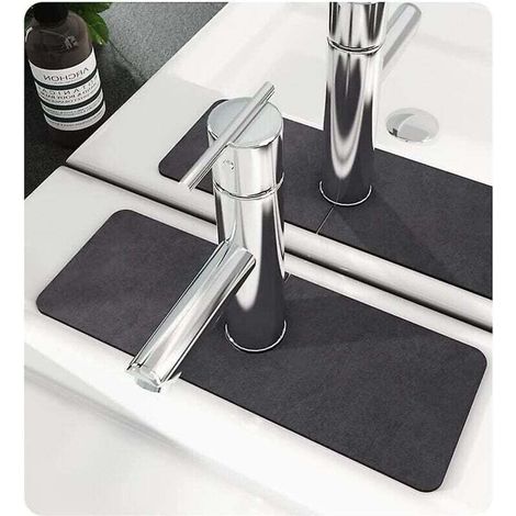 Spritzschutz für Wasserhähne, Spritzwasserfilter, Abtropfmatte für Küchenarbeitsplatten, Spritzschutz für Spülbecken, Spülbeckenmatte, Geschirrtrockenmatte, Tropfschutz für Wasserhähne (für Crezuo)