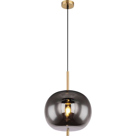 Globo - lampada a sospensione - Blacky I - ottone - vetro vetro