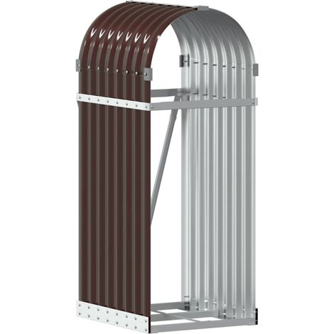 Maison Exclusive - Leñero de acero galvanizado marrón 40x45x100 c