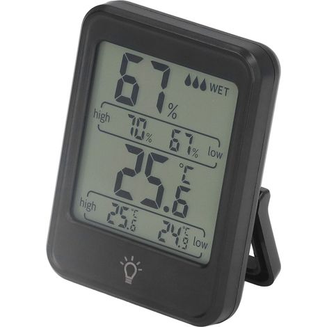 Professionelles elektronisches digitales Thermometer-Hygrometer mit LCD-Bildschirm für den Innen- und Außenbereich. (1/5)