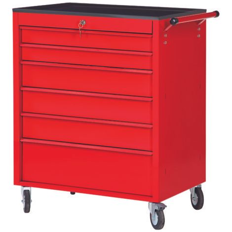 Carrello porta utensili officina 4 cassetti (1 medio 3 alti) ROSSO GR61-H DERBY (1/2)