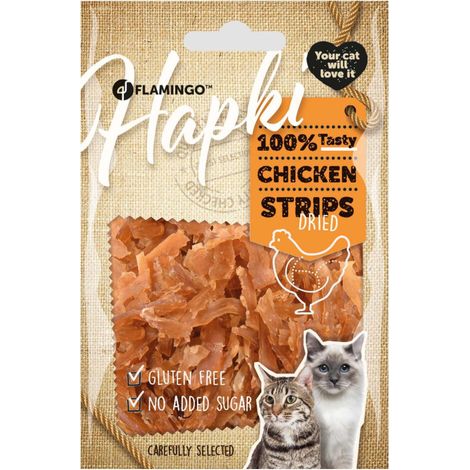 Friandise lamelles de poulet Hapki pour chat 50 g sans gluten - Flamingo