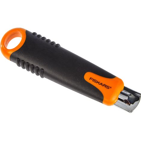 FISKARS Taglierino Safety Cutter, 18 mm, Nero/Arancione, 1004683 (1/3)