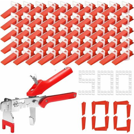 Kit de nivellement carrelage 601 pièces – 500 pinces pour carreaux 2 mm – 100 cales réutilisables – Pince à carrelage pour pose murale et sol (1/5)