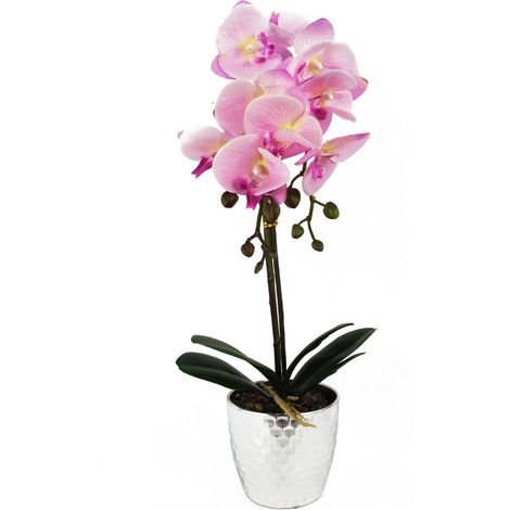 50cm Phalaenopsis Orchid Artificial - Light Pink Silver