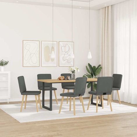 Lot de 6 chaises de salle à manger en tissu gris foncé, mousse, 45 x 54 x 86 cm - PANGIVO (1/5)