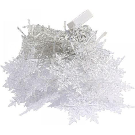 Rideau Lumineux Flocon de Neige - 3,5 M - 96 LED - 8 Modes d'Éclairage - Décoration Intérieure Extérieure pour Noël Mariage Anniversaire - 1 Pièce