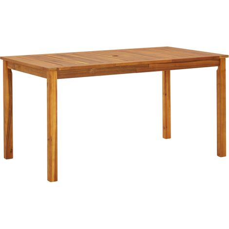 Vidaxl – Table de jardin en bois d'acacia massif 140x80x74 cm – Résistante aux intempéries – Finition à l'huile – Design léger et pratique (1/7)