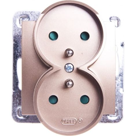 Presa doppia Impresja con/con persiane, oro metallizzato GP-2YRZP/m/28