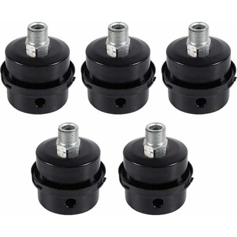 Filtre silencieux pour compresseur d'air, 5 pièces à filetage mâle, coque en métal noir, fixation 16mm, accessoire de filtration pour compresseur d'air (1/3)