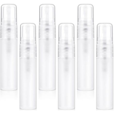 Lot de 6 mini flacons pulvérisateurs de 5 ml - Transparent - Rechargeable - Mini flacons pulvérisateurs en plastique - Portable - Pour les voyages en plein air et le bureau (1/5)