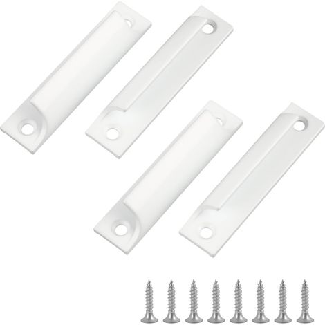 4 - Poignée Baie Vitrée - Poignée Coulissante - En Alliage D&39aluminium Pour Portes Fenêtres Tiroirs Et Placards &43 Fixation Incluse Blanc 9x2x2cm