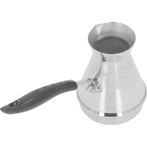 Set aus 2 türkischen Kaffeekannen aus Edelstahl für die Verwendung auf dem Herd, geeignet zum Aufbrühen von gemahlenem Kaffee, mit langem Griff zum Schmelzen von Butter, 850 ml (1/5)