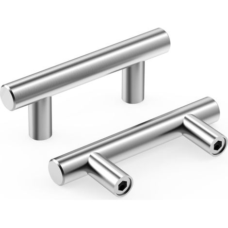 10pcs Poignée de Meuble 64mm Distance Entre Les Trous (10cm - argent) (1/5)