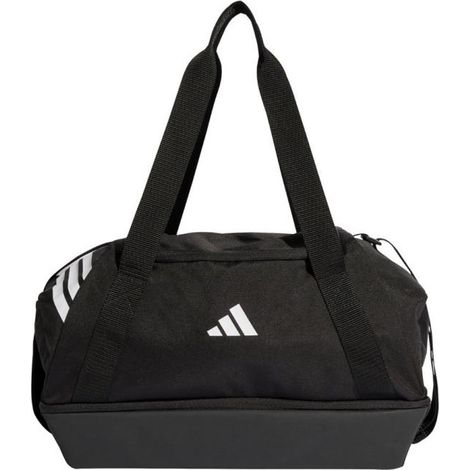 Bolso Adidas Tiro Duffle pequeño con compartimento inferior, color negro JY7939