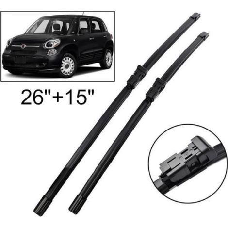 Balai Essuie-Glace Avant - Caoutchouc Naturel Haute Résistance - Pour Fiat 500L 2012 à 2022 - Lot de 2 (1/4)