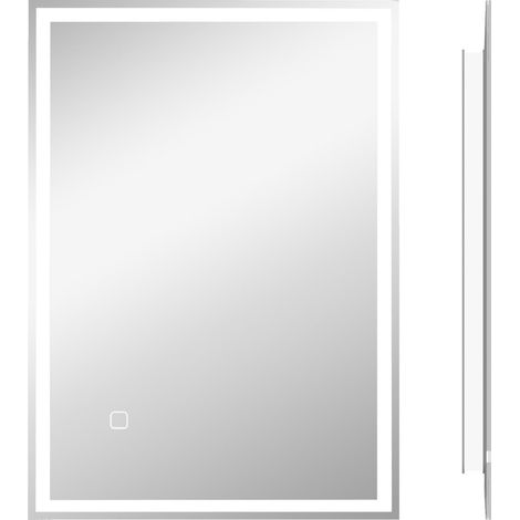 Miroir de salle de bain, miroir mural avec lumière LED et interrupteur tactile, blanc. Ce produit de haute qualité allie (1/5)