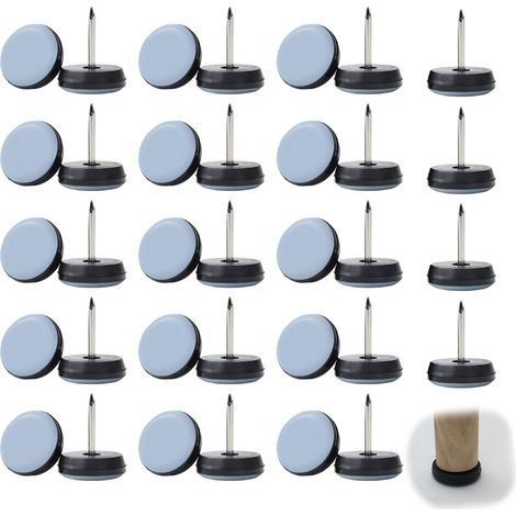 32 Pièces Patins en Téflon à Visser Ø 22mm, Patins pour Meuble en Téflon avec Vis pour Protection Efficace de Vos Meubles Chaises Sols Patin de Meubles pour Chaise Canapé Bureau Table (1/5)