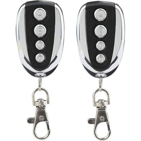 Pack de de 2 télécommandes universelles pour porte de , XU,garage et portail 433 MHz avec quatre canaux - Remplacement idéal - KZQ (1/4)