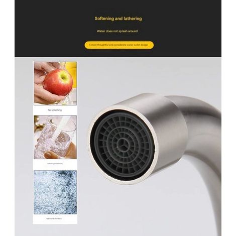 Rubinetto da cucina in acciaio inox, adatto per lavello per mocio, lavello per verdure, lavello da balcone e rubinetto girevole per acqua calda e fredda.