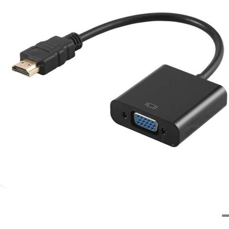 Adaptateur HDMI vers VGA avec audio 3,5 mm et port micro USB Convertisseur plaqué or HDTV actif 1080p, comprend un câble audio (1/3)
