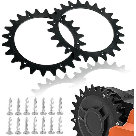 Pointes pour tondeuse robot  noires Ø 205 mm avec 14 vis compatibles avec Worx Land droid S et M S300 S450i S700i M500 M700 M800i M900 M1000 M1000i
