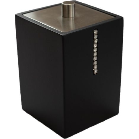 Porte-coton Distributeur de coton Noir 7 x 7 x 10cm Polyrésine, 7 x 7 x 10cm, Noir (1/5)